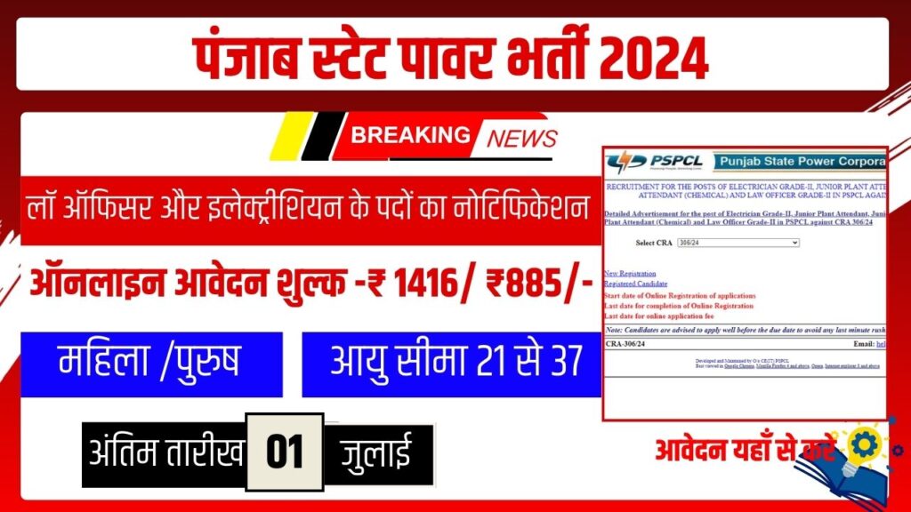 PUNJAB STATE POWER BHARTI 2024